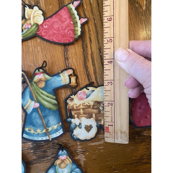 Vintage Fabric Christmas Nativity Ornaments Set - Picture 7 of 12